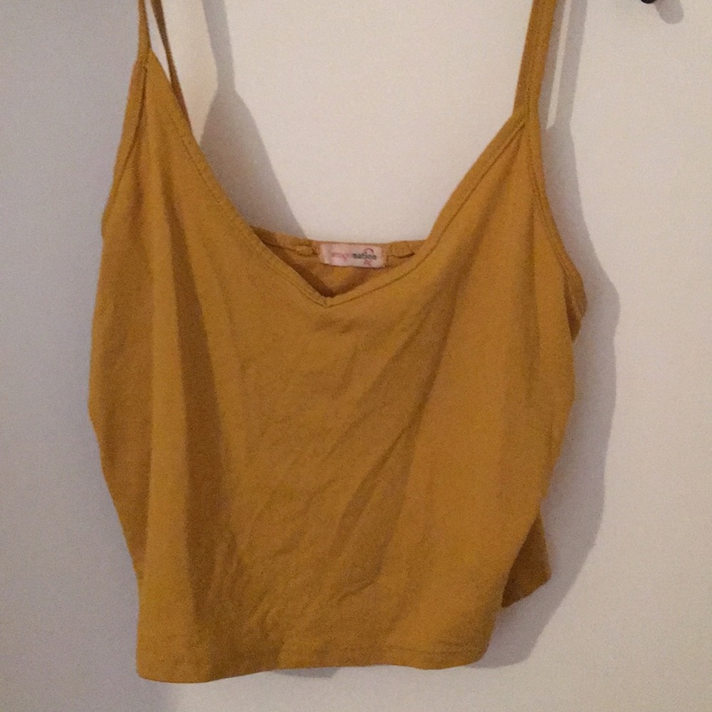 Spaghetti strap crop top.